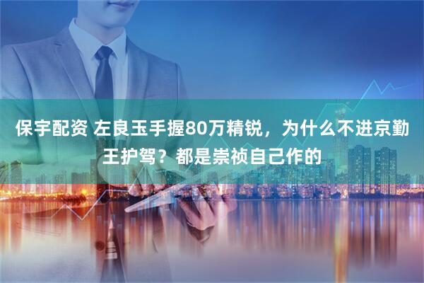 保宇配资 左良玉手握80万精锐，为什么不进京勤王护驾？都是崇祯自己作的